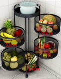 5 Layer Movable 360 Degree Rotating Cylindrical Storage Rack